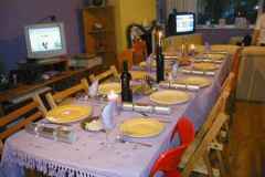 The table laid for the boxing day meal